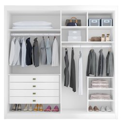 Guarda Roupa Casal MDF 4 Portas 4 Gavetas Bergamo - 6
