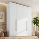 Ver imagem 1 de Guarda Roupa Casal 100% MDF 4 Portas e 4 Gavetas Bergamo Branco