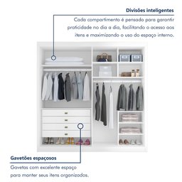 Guarda Roupa Casal MDF 4 Portas 4 Gavetas Bergamo - 10