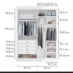 Guarda Roupa Casal 4 Portas 4 Gavetas Bergamo - 3