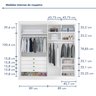 Guarda Roupa Casal MDF 4 Portas 4 Gavetas Bergamo - 4