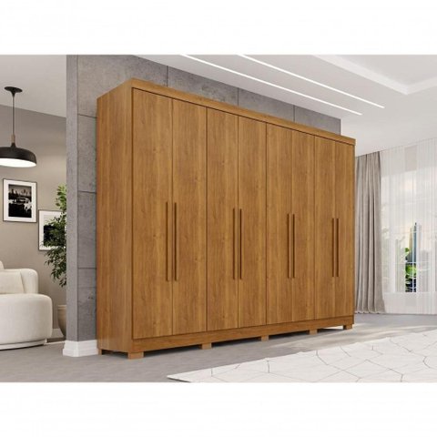 Guarda Roupa Casal Crsal 8 Portas de Bater 4 Gavetas MDP Cinamomo Multimóveis 241cm