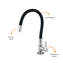 Ver imagem 1 de Torneira Flexivel Gourmet Black Bancada 1/4 de Volta C60:Cromado