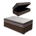 Ver imagem 1 de Cama Box com Baú Solteiro King Marrom + Colchão De Molas Anjos Classic Superlastic