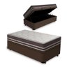 Cama Box com Baú Solteiro King Marrom + Colchão De Molas Anjos Classic Superlastic - 1