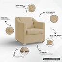 Ver mais imagens de Poltrona Decorativa Mila Confortável para Sala Recepção Manicure Barbearia Consultório Pés Cromado