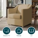 Ver imagem 5 de Poltrona Decorativa Mila Confortável para Sala Recepção Manicure Barbearia Consultório Pés Cromado