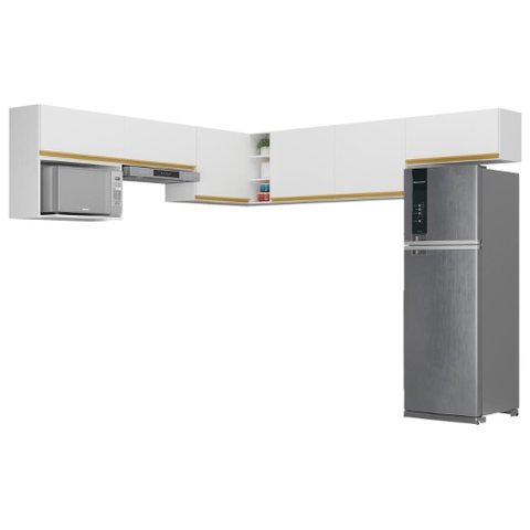 Kit Armário Cozinha Modulada Aéreo Canto 230cm 6 Peças Veneza Multimóveis Mp2296