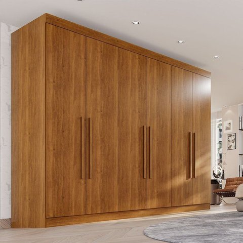 Guarda-Roupa Casal 6 Portas 6 Gavetas 100% MDF Órion Plus Marrom/Cinamomo