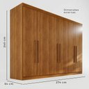 Ver imagem 4 de Guarda-Roupa Casal 6 Portas 6 Gavetas 100% MDF Órion Plus Marrom/Cinamomo