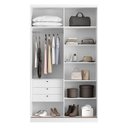 Ver imagem 3 de Guarda Roupa Solteiro 2 Portas de Correr Mdf 1,38 M Altezza Belmax:branco