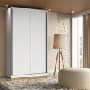 Ver imagem 1 de Guarda Roupa Solteiro 2 Portas de Correr Mdf 1,38 M Altezza Belmax:branco