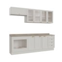 Ver mais imagens de Cozinha Modulada 6 Peças com Tampo, Portas de Vidro e Balcão para Forno CabeCasa MadeiraOriginals Branco