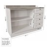 Cozinha Modulada 6 Peças com Tampo, Portas de Vidro e Balcão para Forno CabeCasa MadeiraMadeira - 15
