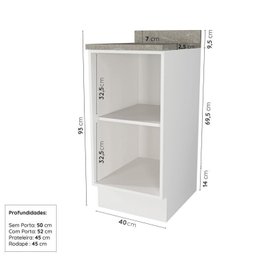Cozinha Modulada 6 Peças com Tampo, Portas de Vidro e Balcão para Forno CabeCasa MadeiraMadeira - 14