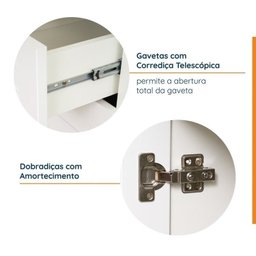 Cozinha Modulada 6 Peças com Tampo, Portas de Vidro e Balcão para Forno CabeCasa MadeiraMadeira - 4