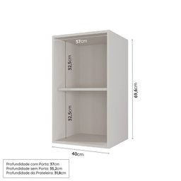 Cozinha Modulada 6 Peças com Tampo, Portas de Vidro e Balcão para Forno CabeCasa MadeiraMadeira - 10