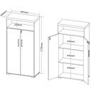 Ver imagem 5 de Kit 2 Armários Multiuso Office 2 Portas E Nicho Atria Executiva A02 Carvalho Branco - Lyam Decor