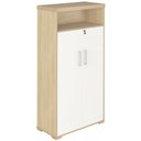 Ver imagem 1 de Kit 2 Armários Multiuso Office 2 Portas E Nicho Atria Executiva A02 Carvalho Branco - Lyam Decor