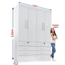 Ver imagem 5 de Guarda Roupa Solteiro 4 Portas 8 Gavetas Marselha Plus