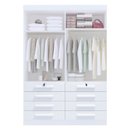 Ver imagem 7 de Guarda Roupa Solteiro 4 Portas 8 Gavetas Marselha Plus Branco