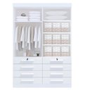 Ver mais imagens de Guarda Roupa Solteiro 4 Portas 8 Gavetas Marselha Plus Branco