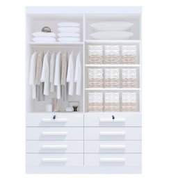 Guarda Roupa Solteiro 4 Portas 8 Gavetas Marselha Plus - 8