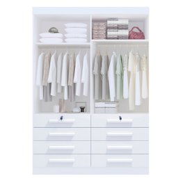 Guarda Roupa Solteiro 4 Portas 8 Gavetas Marselha Plus - 7