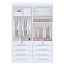 Ver imagem 3 de Guarda Roupa Solteiro 4 Portas 8 Gavetas Marselha Plus