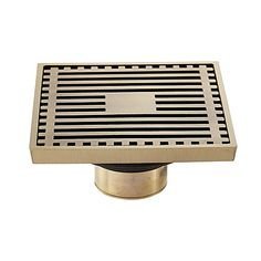 Ralo Vintage Retrô Quadrado Linhas Bronze Antigo 10x10 - 2