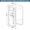 Ver imagem 6 de Mesa de Cabeceira Orgânica Luna Artesano 30 cm (Largura) MDP Off White Duas Gavetas Base Metal