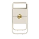 Ver imagem 3 de Mesa de Cabeceira Orgânica Luna Artesano 30 cm (Largura) MDP Off White Duas Gavetas Base Metal