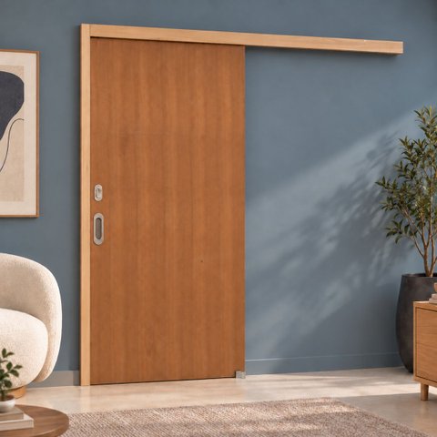 Porta de Correr p/ Verniz c/ Kit 210x90 Completa