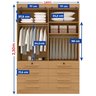 Guarda Roupa Solteiro MDF 4 Portas 8 Gavetas Marselha Plus - 10