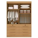 Ver imagem 7 de Guarda Roupa Solteiro MDF 4 Portas 8 Gavetas Marselha Plus