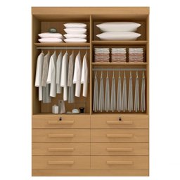 Guarda Roupa Solteiro MDF 4 Portas 8 Gavetas Marselha Plus - 7
