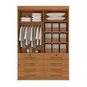 Ver imagem 6 de Guarda Roupa Solteiro MDF 4 Portas 8 Gavetas Marselha Plus Marrom/Cinamomo