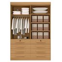 Ver mais imagens de Guarda Roupa Solteiro MDF 4 Portas 8 Gavetas Marselha Plus