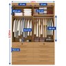 Guarda Roupa Solteiro MDF 4 Portas 8 Gavetas Marselha Plus - 9