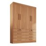 Guarda Roupa Solteiro MDF 4 Portas 8 Gavetas Marselha Plus - 4