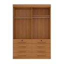 Ver imagem 5 de Guarda Roupa Solteiro MDF 4 Portas 8 Gavetas Marselha Plus Marrom/Cinamomo