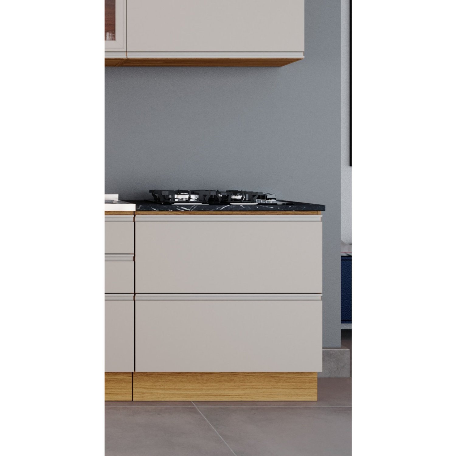 Balcão 80cm Mdf 1 Porta 1 Gaveta Tampo Recorte Cooktop 4 Bocas com Rodapé em Pvc Inova Ng Menor preço em Balcão 80cm Mdf 1 Porta 1 Gaveta Tampo Recorte Cooktop 4 Bocas com Rodapé em Pvc Inova Ng