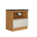 Ver imagem 2 de Balcão 80cm Mdf 1 Porta 1 Gaveta Tampo Recorte Cooktop 4 Bocas com Rodapé em Pvc Inova Ng Itatiaia