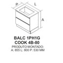 Ver imagem 4 de Balcão 80cm Mdf 1 Porta 1 Gaveta Tampo Recorte Cooktop 4 Bocas com Rodapé em Pvc Inova Ng Itatiaia