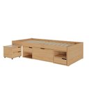 Ver imagem 6 de Cama Solteiro com 3 Gavetas e 1 Mesa de Cabeceira Charme Natural Pine