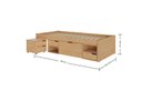 Ver imagem 4 de Cama Solteiro com 3 Gavetas e 1 Mesa de Cabeceira Charme Natural Pine