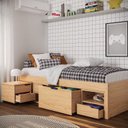 Ver imagem 7 de Cama Solteiro com 3 Gavetas e 1 Mesa de Cabeceira Charme Natural Pine