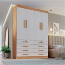 Ver imagem 2 de Guarda Roupa Solteiro MDF 4 Portas 8 Gavetas Marselha Plus