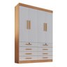 Guarda Roupa Solteiro MDF 4 Portas 8 Gavetas Marselha Plus - 4