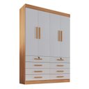 Ver imagem 4 de Guarda Roupa Solteiro MDF 4 Portas 8 Gavetas Marselha Plus